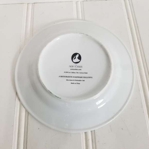 Restoration Hardware New Yorker Plate White Waiter Leo Cullum The Cartoon Bank - Picture 7 of 10